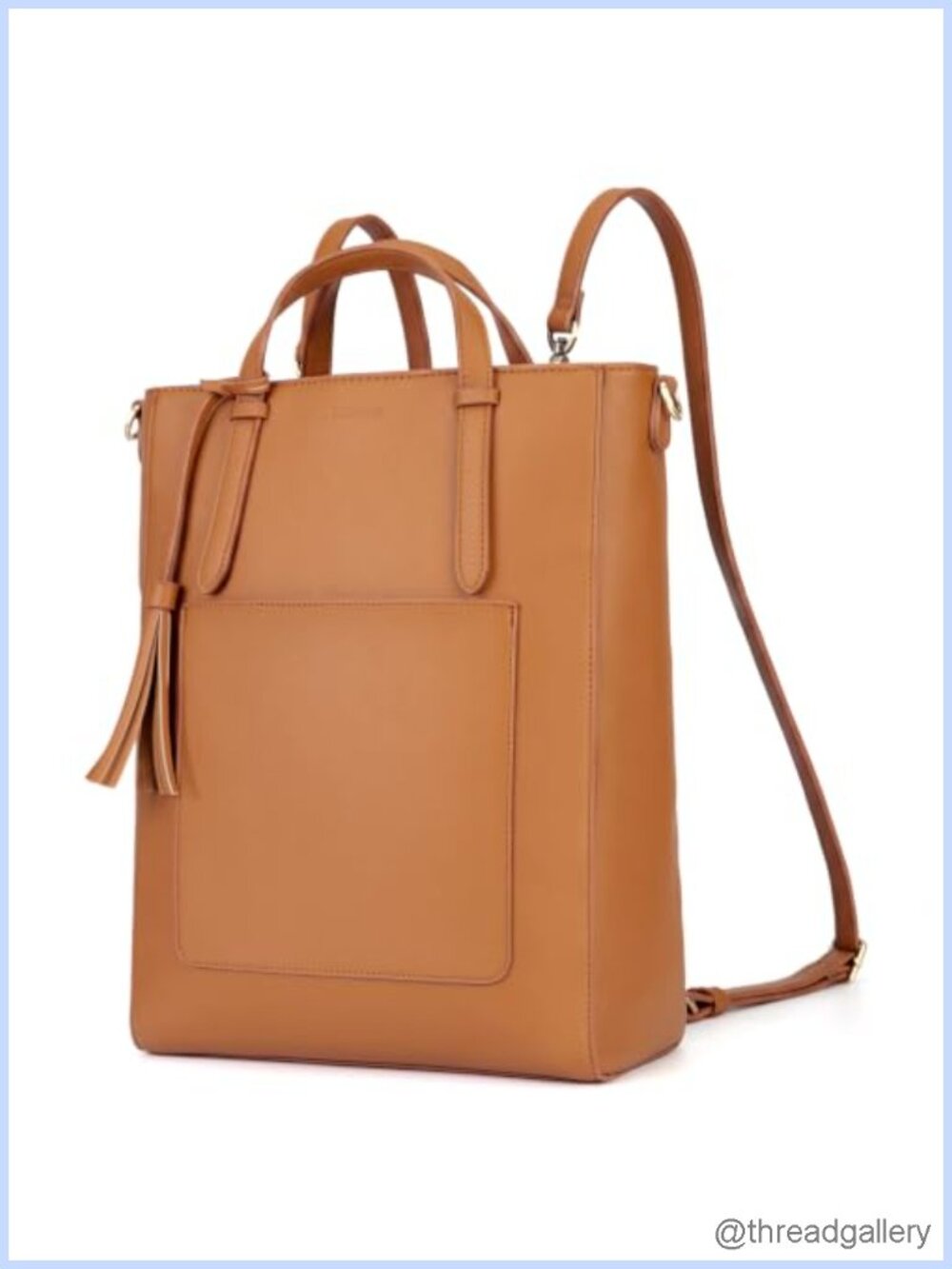 Vegan Leather Convertible Tote Bag Backpack Purse Laptop Handbag